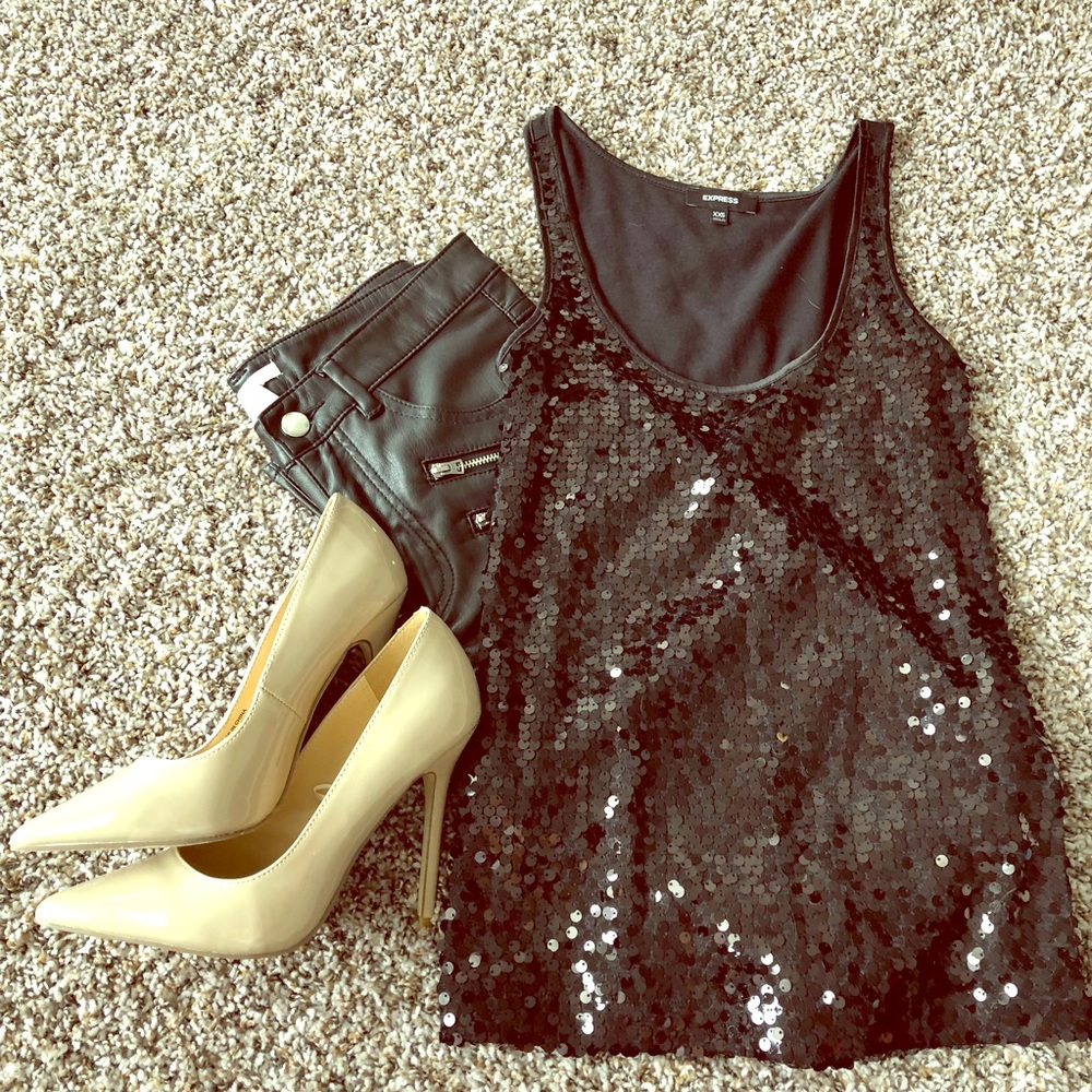 Express sparkling black top xxs